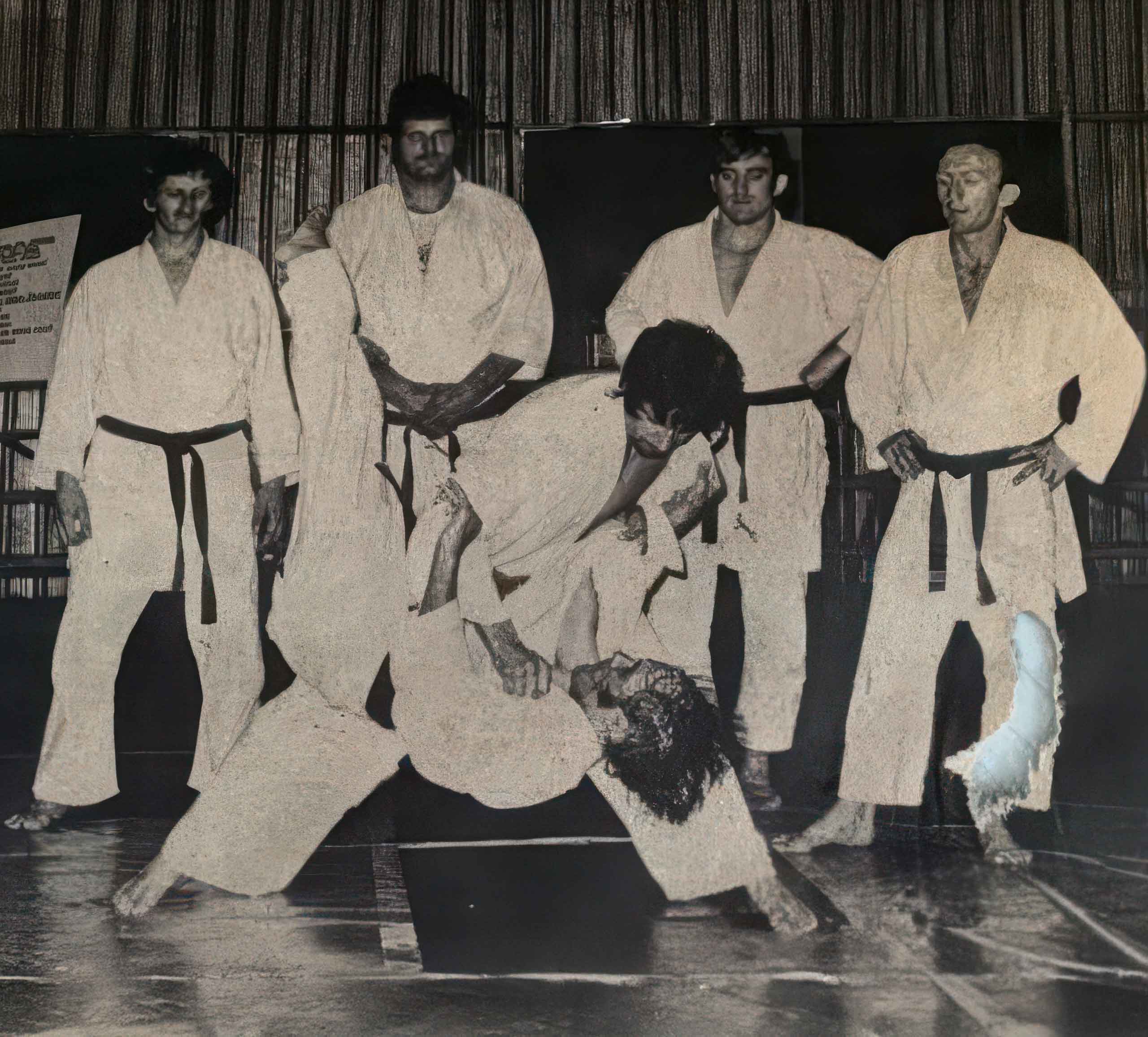 The 1976 Springbok team before their European tour, with Sensei Alfie doing a demonstration.